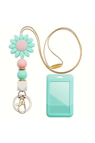 Choice green Cute Daisy Breakaway Neck Teacher Lanyard for ID Badge Holder Ke...
