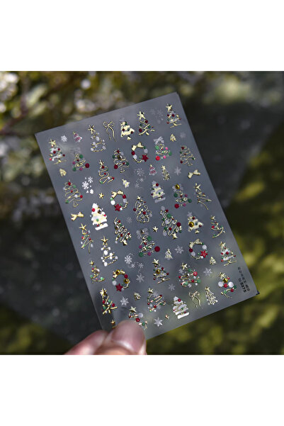 Choice ملصق أظافر واحد لعيد الميلاد - دب كرتوني مرصع بالكريستال الماسي الرائع...