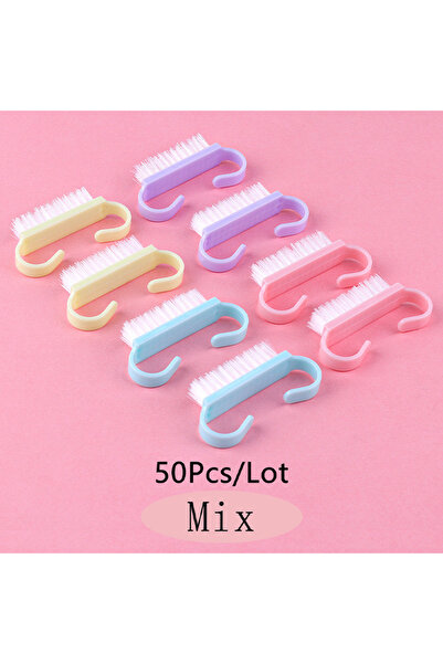 Choice 50Pcs Mix 10Pcs/50Pcs Small Nail Cleaning Brushes Plastic Handle Brush...