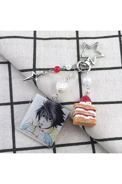 Choice سلسلة مفاتيح أنمي يدوية الصنع K1052 بتصميم كعكة إل لوليت، مستوحاة من س...