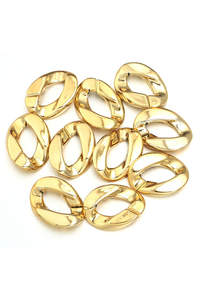 Choice مجموعة من 10 قطع من مشابك سلاسل الأكريليك المطلية بالذهب، بتصميم مفتوح...