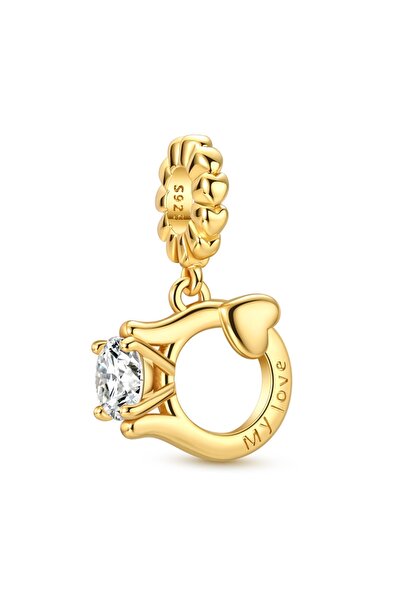 Choice KTC1941 قلادة خاتم زفاف أصلية من الفضة الإسترليني عيار 925 مع خرزة ذهب...