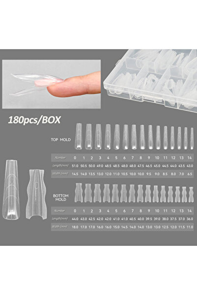 Choice F47S-F47X-180PCS 180PCS Sandwich Dual Nail Form Coffin Almond Nail For...