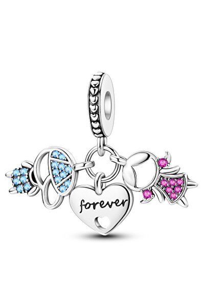 Choice خرزات فضية مطلية KTC280، بتصميمات رومانسية لعيد الحب، ترمز للصداقة وال...