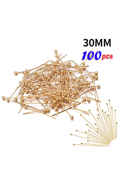 Choice4 gold 30mm 100pcs Stainless Steel Ball Pins Silver Gold Plated Head Pi...