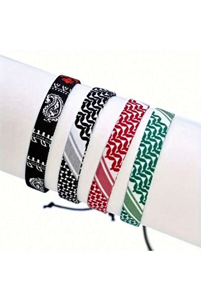 Choice 4 قطع من الأساور المضفرة على شكل وشاح، أساور مضفرة تقليدية مصنوعة يدوي...