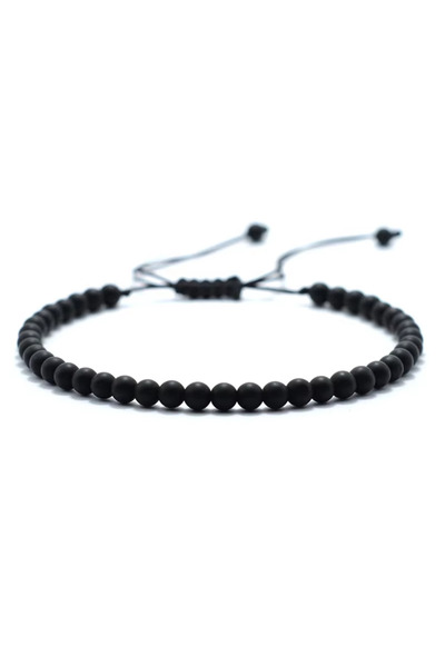 Choice Matte Fashion 4mm Natural Stone Bracelet Men Women Handmade Braided Ad...