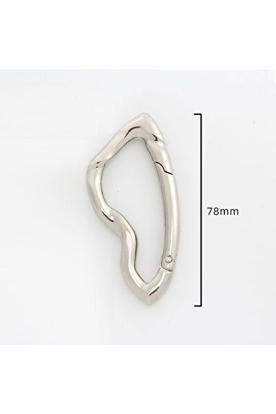 Choice Rhodium 7.8cm Cute Y2K Carabiner Keychain Clips Irregular Cool Large H...