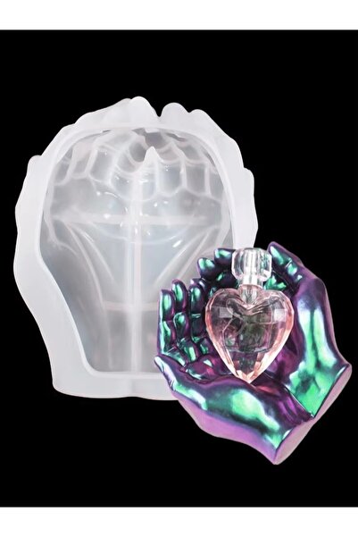 Choice white Holding Diy Ashtray Resin Crystal Silicone Mold Two Handed Tray ...