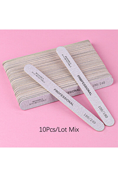 Choice مجموعة متنوعة من 10 أو 20 قطعة من مبارد الأظافر الخشبية الرمادية السمي...