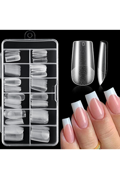 Choice 120 قطعة من أظافر صناعية شفافة غير قابلة للتلطيخ، بتصميمات ستيليتو/لوز...