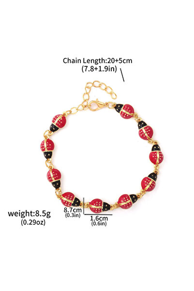 Choice B00236 A Cute Ladybug Bracelet Fashion Enamel Red Beetle Charm Splicin...