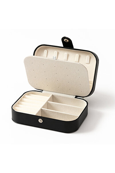 Choice black Portable Multi-Compartment Jewelry Box with Velvet Lining - Trav...