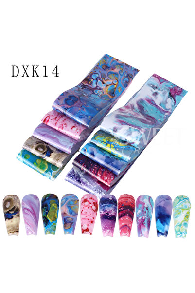 Choice DXK14 Pack 10PCS Plaid Nail Art Foil Transfer Paper Black White Grid A...