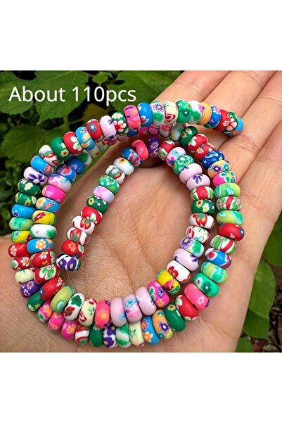 Choice Colorful About 110pcs Colored Polymer Clay Beads Ideal Accessories for...