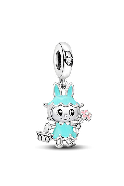 Choice TCE1036P1 925 Sterling Silver Explosion Rabbit Love Heart Bowknot Elf ...