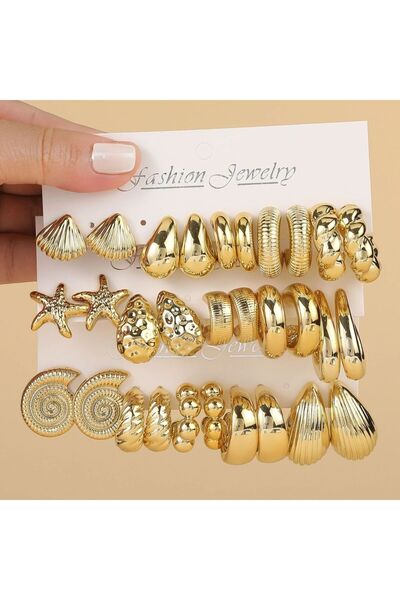 Choice 142-Set(15pairs) 5pairs/15pairs Fashionable And Lovely Golden Plastic ...