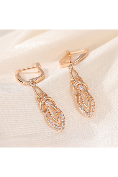 Choice T906 Fashion Exquisite Synthetic Zirconia Inlaid Hollowed-out Dangle E...