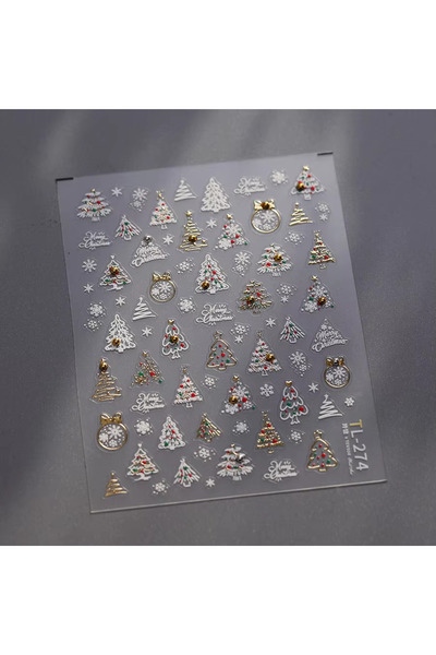 Choice ملصقات أظافر عيد الميلاد من سي جيه - قطعة واحدة - دب كرتوني مرصع بالكر...