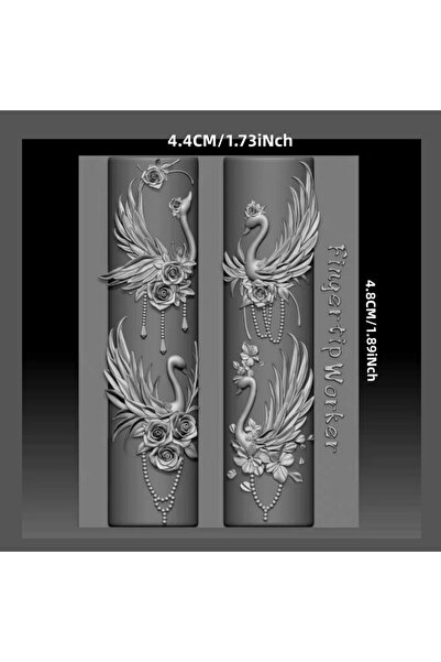 Choice PF-197 Elegant Swan Rose Bow 3D Flower Silicone Nail Mold Gauze Curtai...