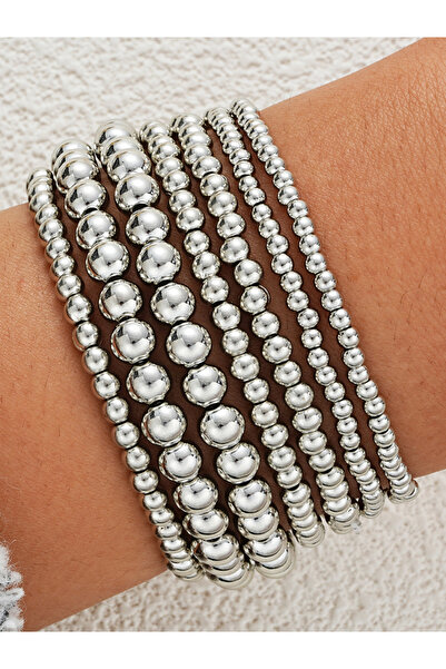 Choice مجموعة أساور AYASilver1 المكونة من 7 قطع بتصميم عتيق وبسيط، مصنوعة يدو...