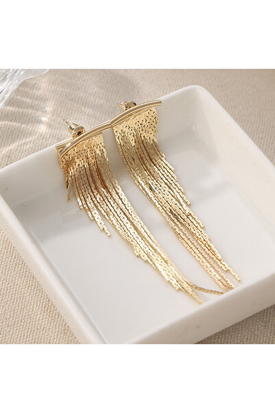 Choice T900 Fashion Exquisite Golden Plated Tassel Stud Earrings for Women's ...