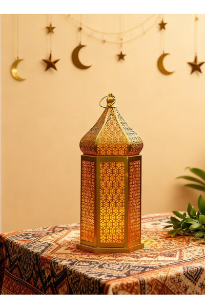 Pomefar أضواء رمضان: فانوس رمضان بتقنية LED - ضوء دافئ ومريح لتزيين المنزل في...