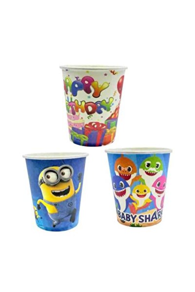 Generic Colored Paper Cups with Cartoon Characters Designs
