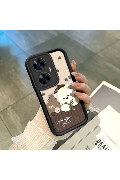 CASEVIBE Realme C55 Compatible, Cute Cat Pattern Silicone Phone Case.
