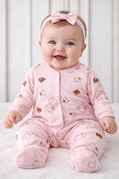 My Babies Label بدلة قطعة واحدة من القماش القطني للفتيات الصغيرات