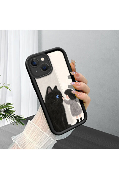 CASEVIBE iPhone 13 Uyumlu, sevimli kedi desenli silikon telefon kılıfı.