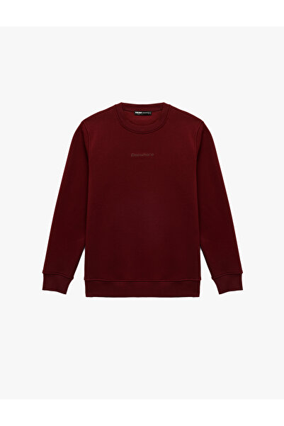 Koton Long Sleeve Ribbed Crew Neck Printed Sweatshirt