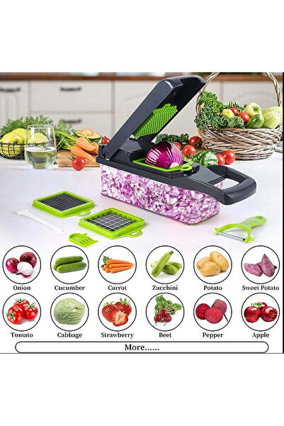 NICHI Vegetable Cutter, Chopper & Slicer – Multi-Function Kitchen Prep Tool with Interchangeable Blades