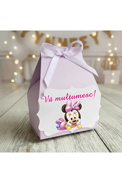 Invitatii Originale Marturii botez cutiii LILA -Set 30 buc