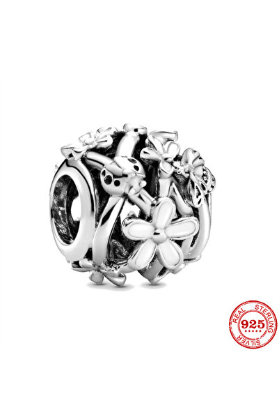 Choice F538 925 Sterling Silver Butterfly Four Clover Leaves Flower Charm Bea...