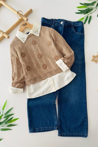 Minigimin Cicileri Miniğimin Cicileri (10–13 ani) Pulover tricotat cu aplicaț...