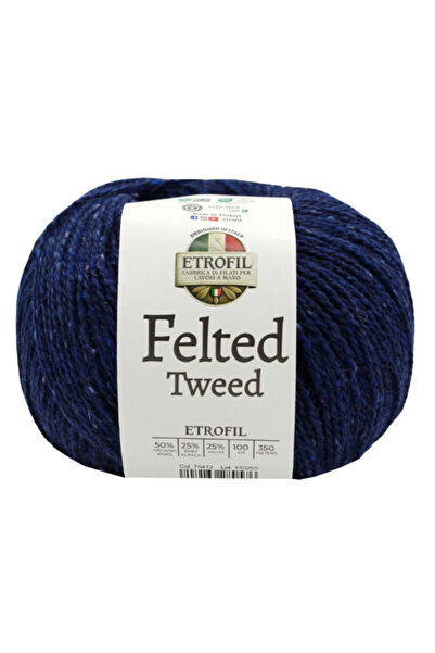 Etrofil Felted Tweed %50 Organik Merino Yünü %25 Baby Alpaka %25 Viskoz 100 g...