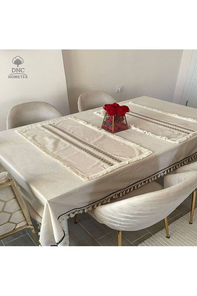 DNC home tekstil Ham Ara Dantelli İkili Runner [40x80]