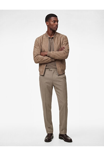 Koton Regular Fit Long Sleeve Pocketed College Collar Zippered Faux Suede Bom...