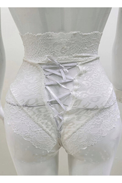 mtm My The Mall Clothing Ecru Lace High Waist Panties Venus-K1012