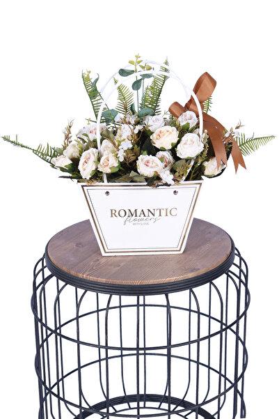 Yapay Çiçek Sitesi Yapay Çiçekli Romantic Çantalı Aranjman Model 15