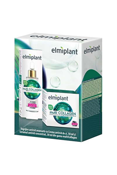 ELMIPLANT Set Cadou Crema de Zi Multi Collagen, 50 ml si Serum pentru Fata Mu...