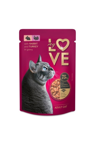 Kormotech My Love Cat - Hrană umedă completă - Iepure și Curcan - 85 g