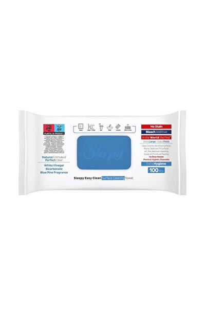 Sleepy Set of 2 x 100 Wet Wipes, Sleepy, with Bicarbonate, Multi-Surface, Ble...