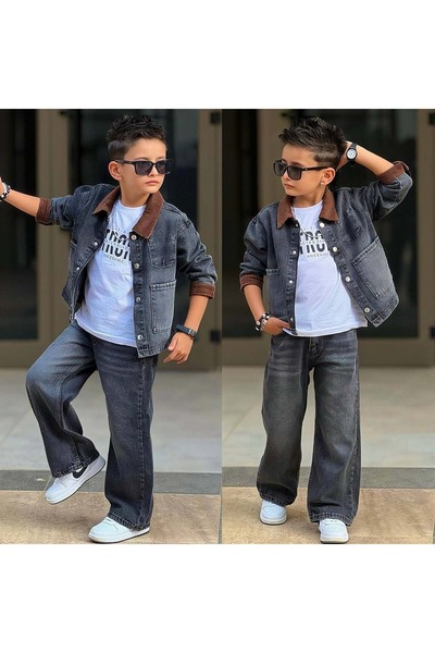 gültekin bebe Strong Kadife Yakalı Takım-132281095 - SİYAH