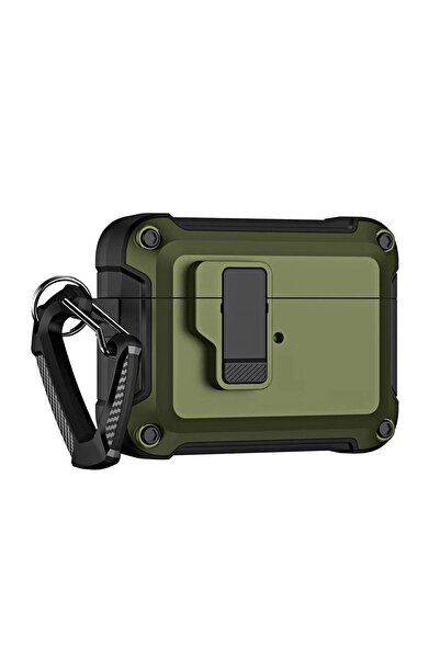 OEM Carcasă Pro Armor verde cu carabină pentru Apple AirPods 4