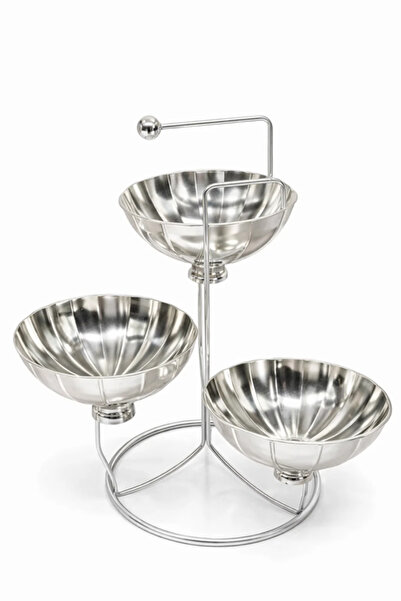 Urbanza 3-Tier Metal Serving Bowl Stand, Elegant Snack Fruit Candy Dessert Di...