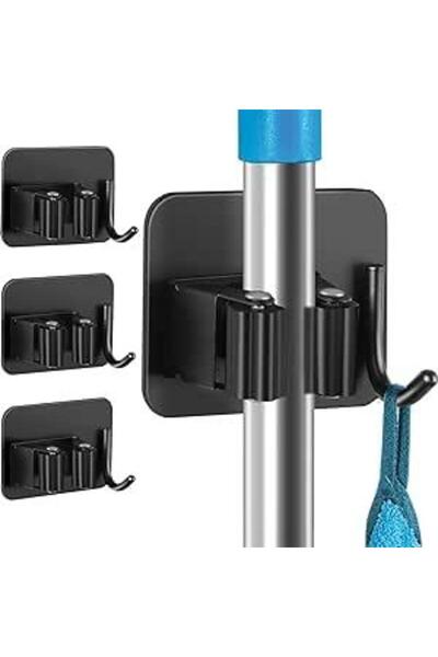 Arabest Mop Broom Organizer Wall Mounted Heavy Duty with Hooks Hanger,Self Ad...