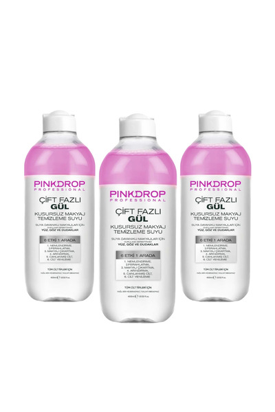 Ostwint Pachet de 3x Pinkdrop Apă Micelară Bifazică 3 în 1 cu Ulei de Trandaf...