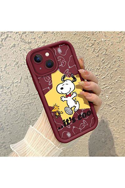 ucuc حافظة من السيليكون باللون الأحمر الداكن متوافقة مع هاتف iPhone 14 Plus، ...